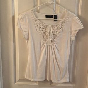 Attention Vintage White Crochet Shirt